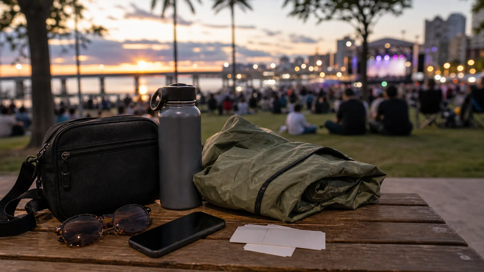 Público distante em festival urbano genérico em Vitória sem palco identificável