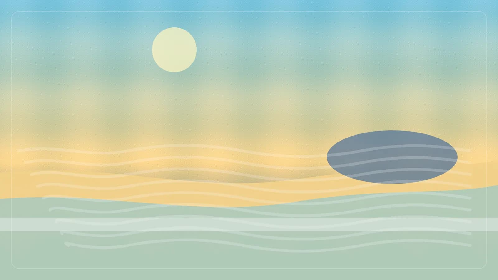 Ilustracao editorial de praca aberta junto a baia com monumento e ceu claro